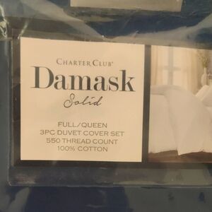 Charter Club Damask Solid Duvet Cover Set - Blue